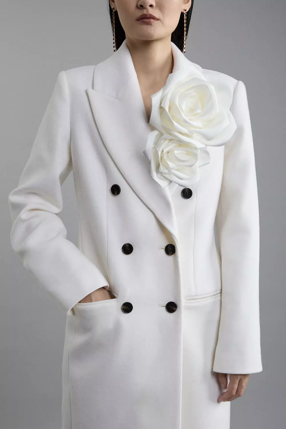 Double-breasted Wool coat ¥48,400 Double-breasted virgin wool coat - Women | MANGO USA