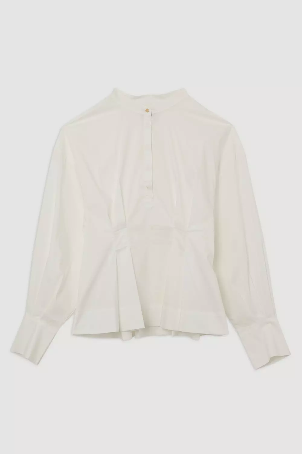 極美品　ENFOLD WRINKLE TUCK SHIRT 38 YEL LAYERED CUFFS SHIRT｜38｜WHT｜SHIRTS AND BLOUSES｜|ENFÖLD