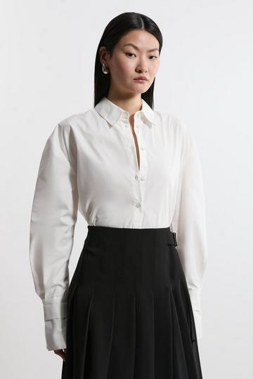 Tailored Oversize Cuff Relaxed Fit Shirt ivory