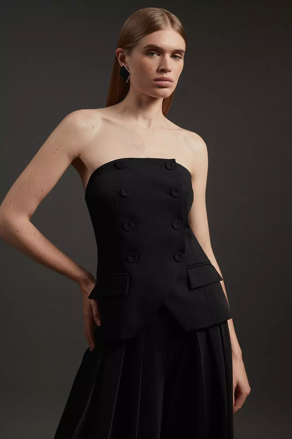 【Karen Millen】ホルターネック プリーツ スリット ドレス ドレス ホルターネック Karen Millen(カレンミレン) - 海外通販