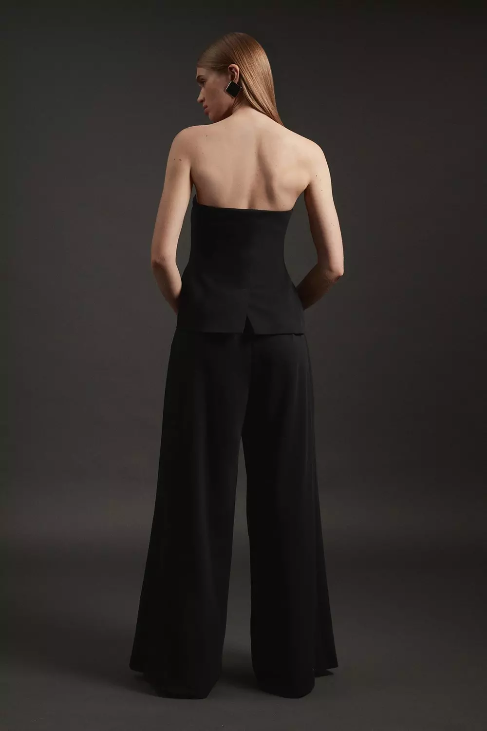 【KAREN MILLEN】ジョーゼット プリーツネクタイネック ドレス KAREN MILLEN】ジョーゼット プリーツネクタイネック ドレス