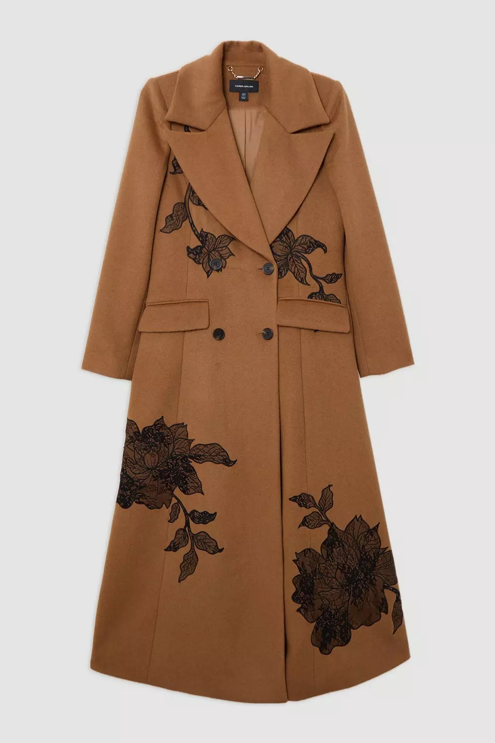 KAREN MILLEN ベルテッドコート マキシ イタリア産ウール ベルト Premium Italian Manteco Wool Full Skirted Tailored Midaxi