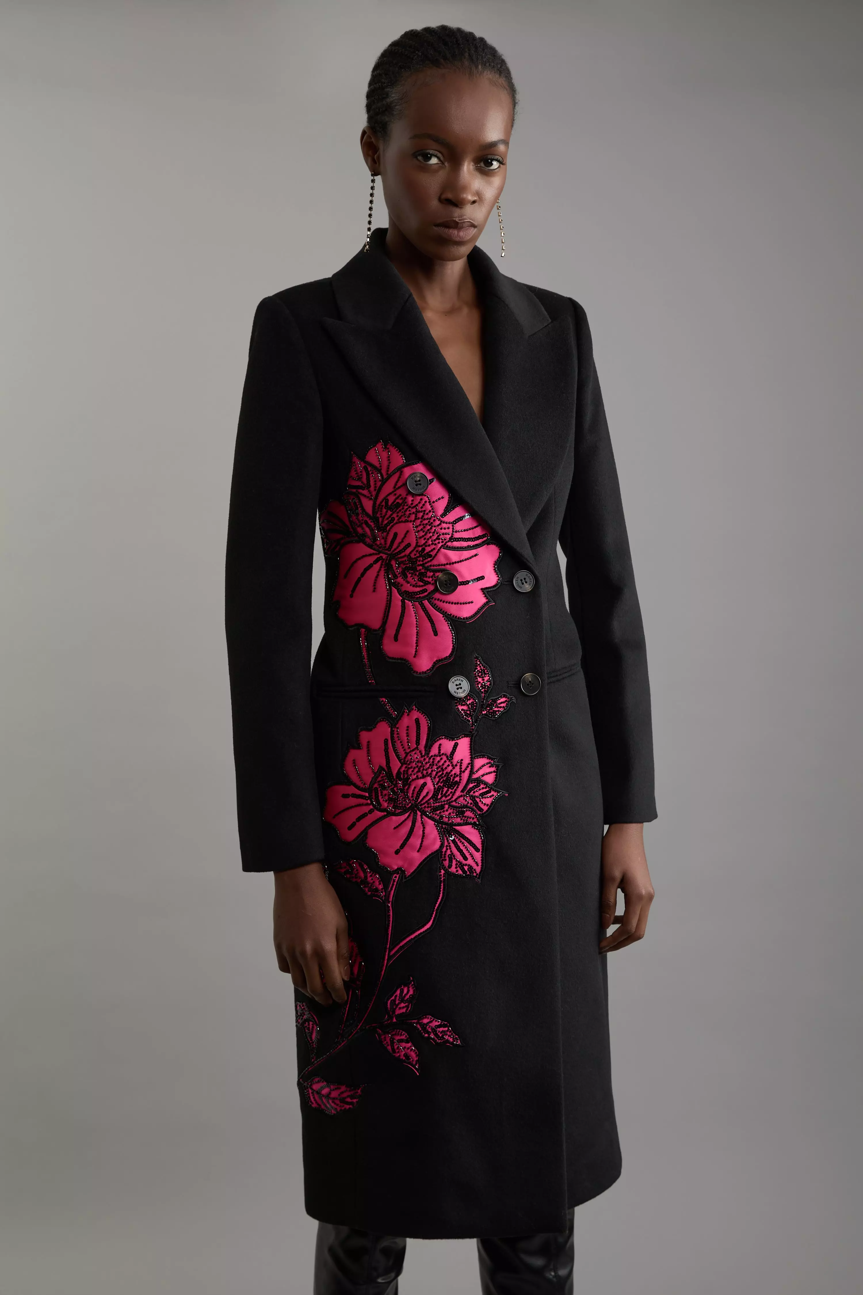 Karen millen wool blend coat deals