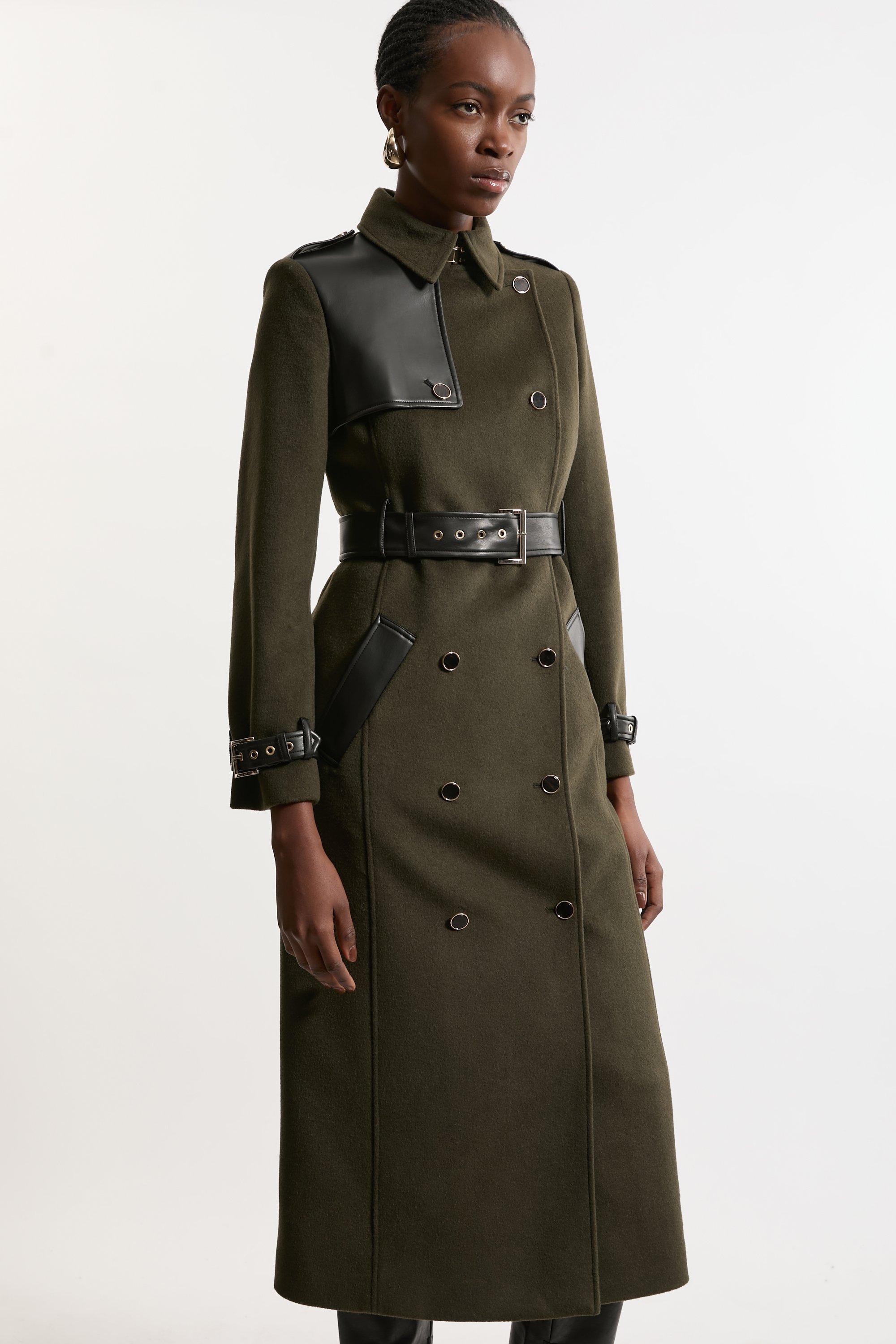 Khaki green coat on sale