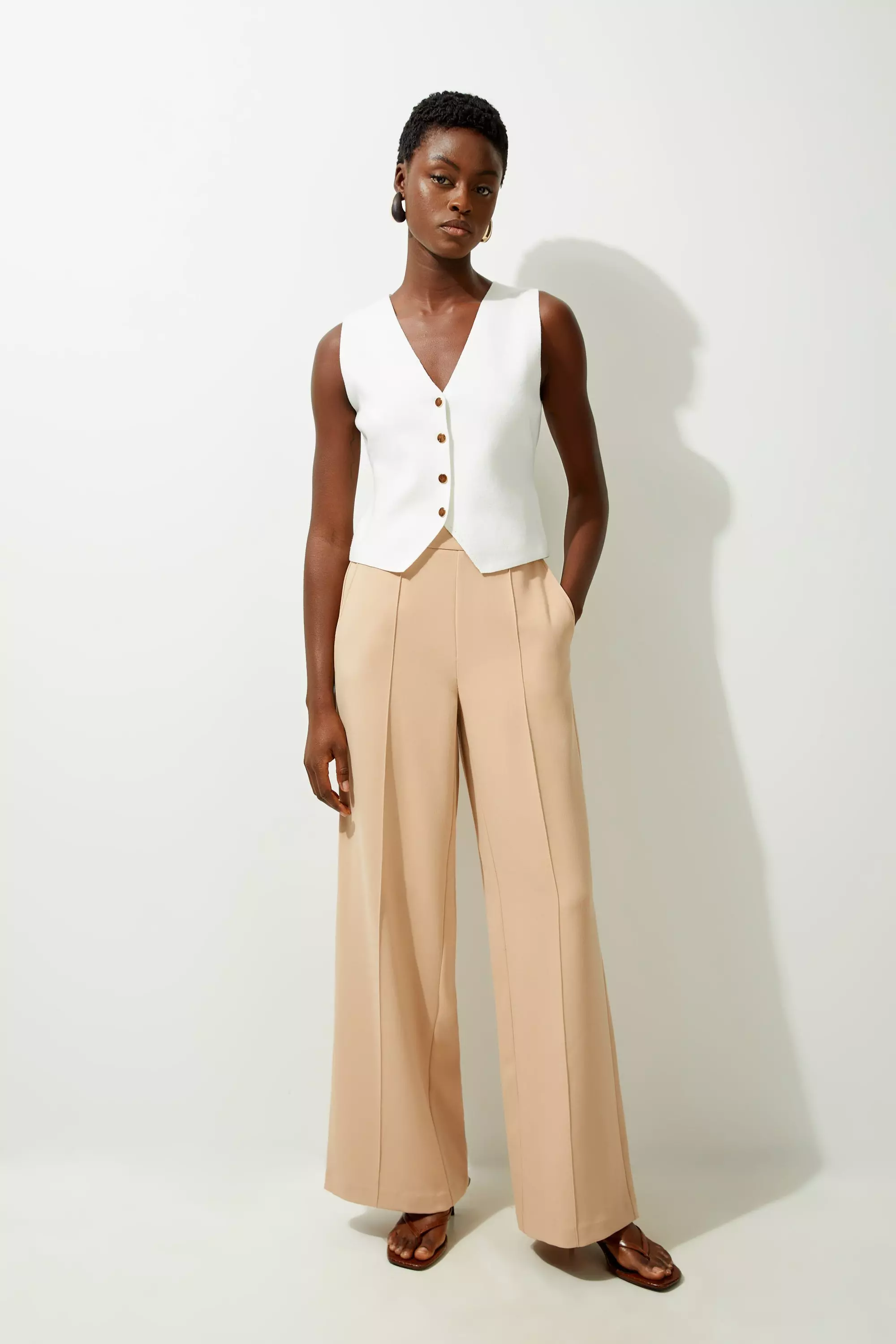 Tailored Wide Leg Trousers Karen Millen