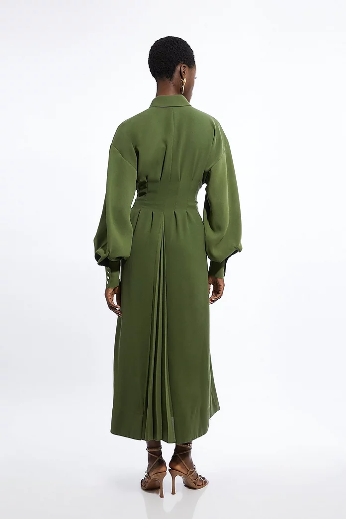 Petite Compact Stretch Viscose Long Sleeve Woven Maxi Shirt Petite Compact Stretch Viscose Long Sleeve Woven Maxi Shirt