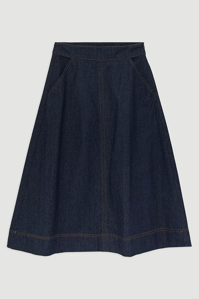 Denim Full Midi Skirt | Karen Millen Denim Full Midi Skirt | Karen Millen