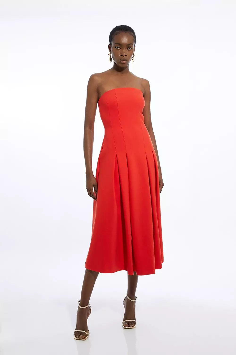 Compact Stretch Tailored Midi Prom Dress Karen Millen