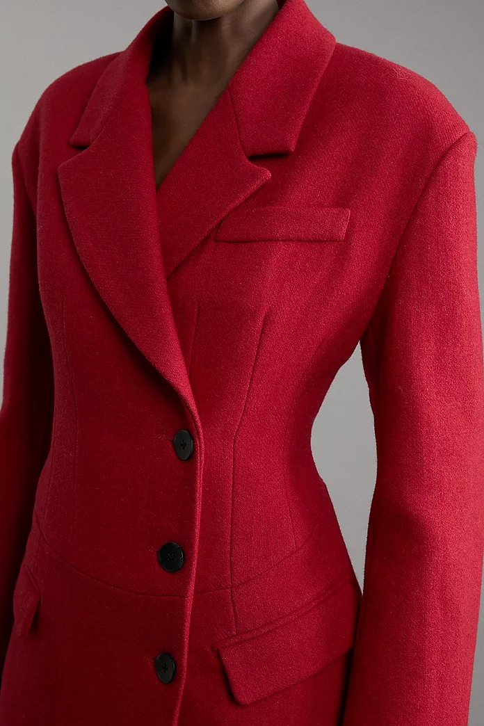 Wool Blend Darted Waist Midaxi Tailored Coat | Karen Millen Wool Blend Darted Waist Midaxi Tailored Coat | Karen Millen