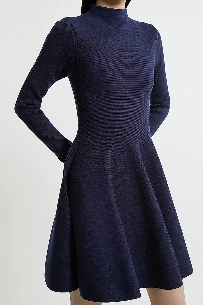 Petite Viscose Blend Full Circle Knit Mini Dress | Karen Millen Petite Viscose Blend Full Circle Knit Mini Dress | Karen Millen
