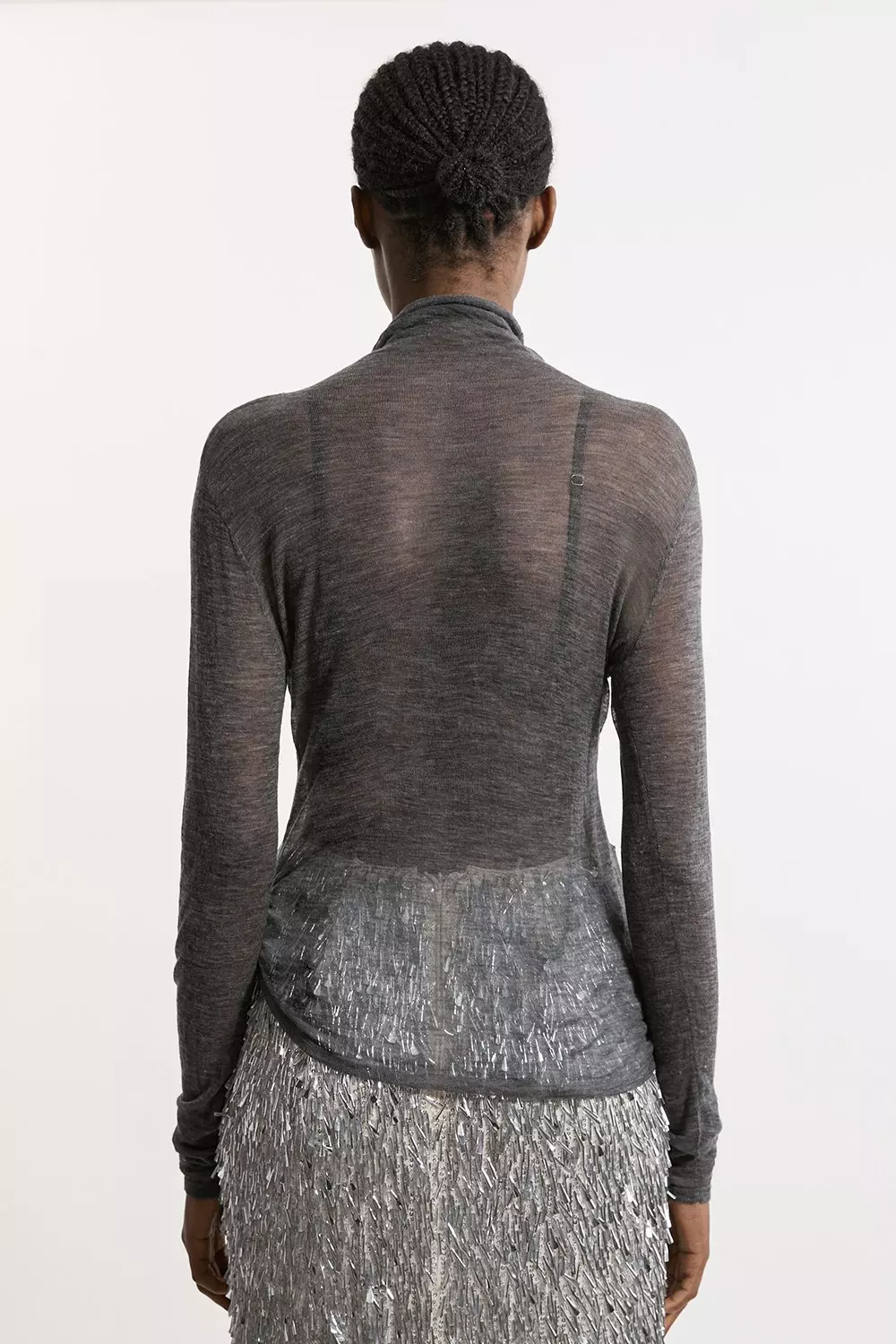 Wool Sheer Knit Turtleneck | Karen Millen