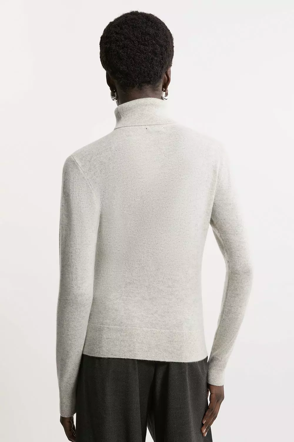 Grey marl Cashmere Knitted Roll Neck alternative image