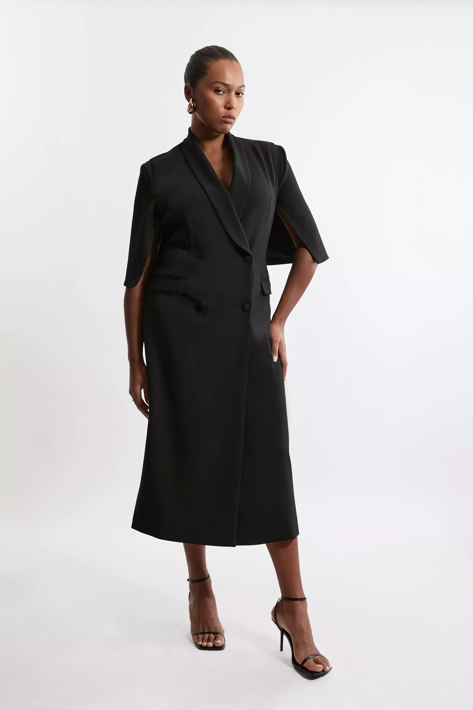 Plus size black blazer fashion dress