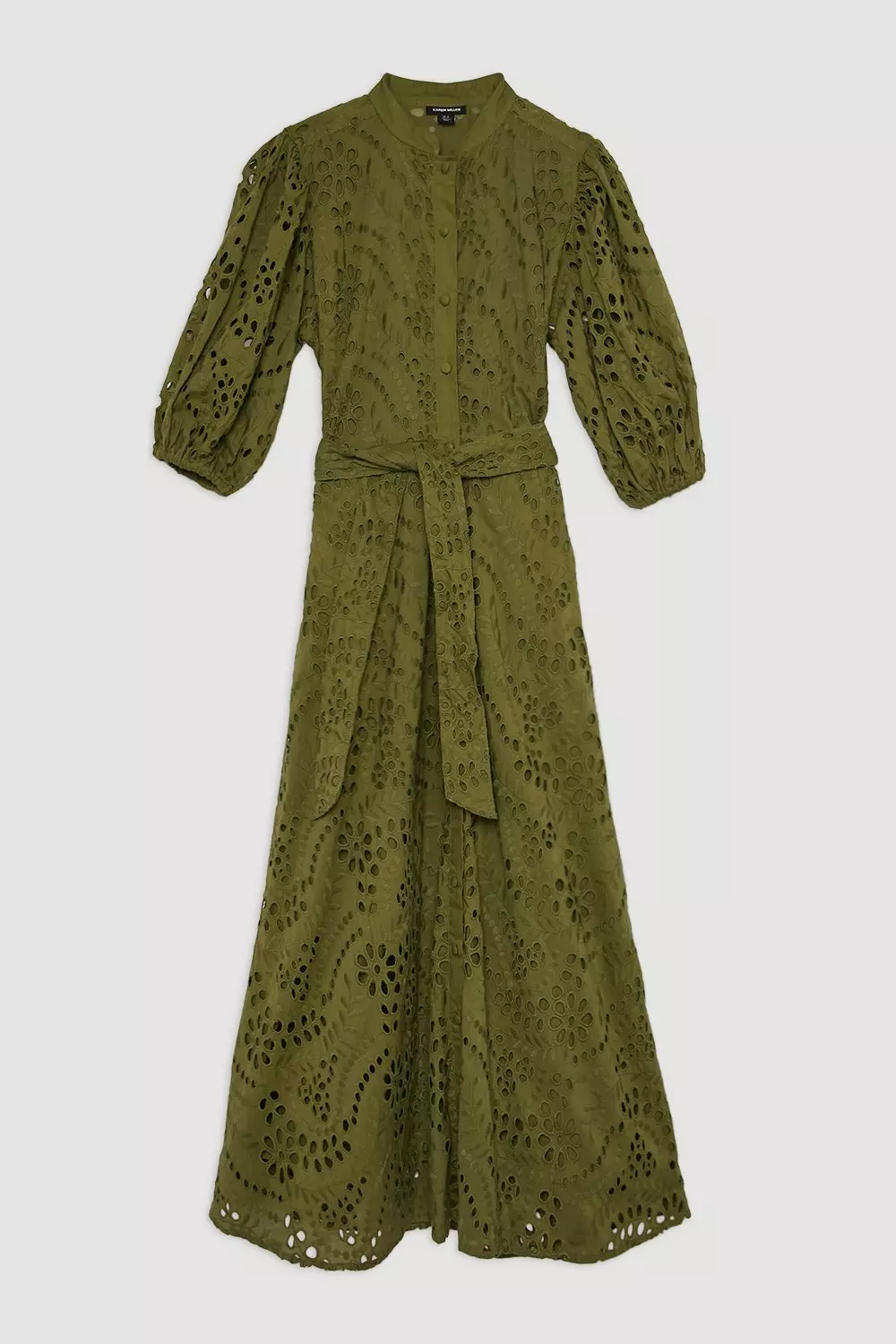 ★Karen Millen★ Broderie Woven Midi Shirt Dress Cotton Broderie Woven Midi Shirt Dress | Karen Millen