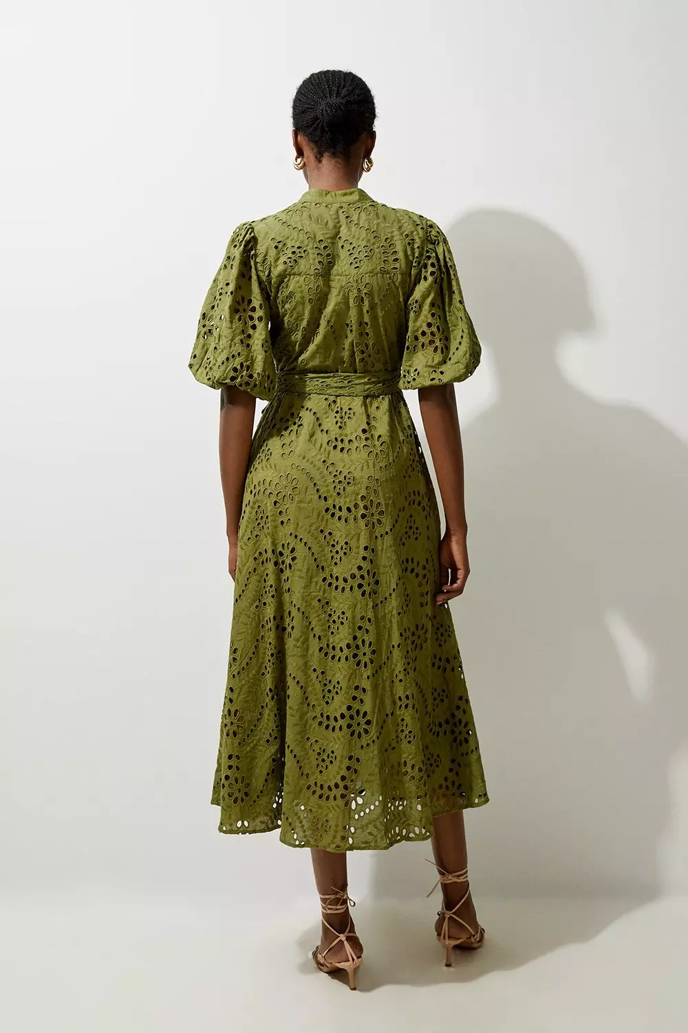 ★Karen Millen★ Broderie Woven Midi Shirt Dress KAREN MILLEN Broderie Woven Midi Shirt Dress | endource