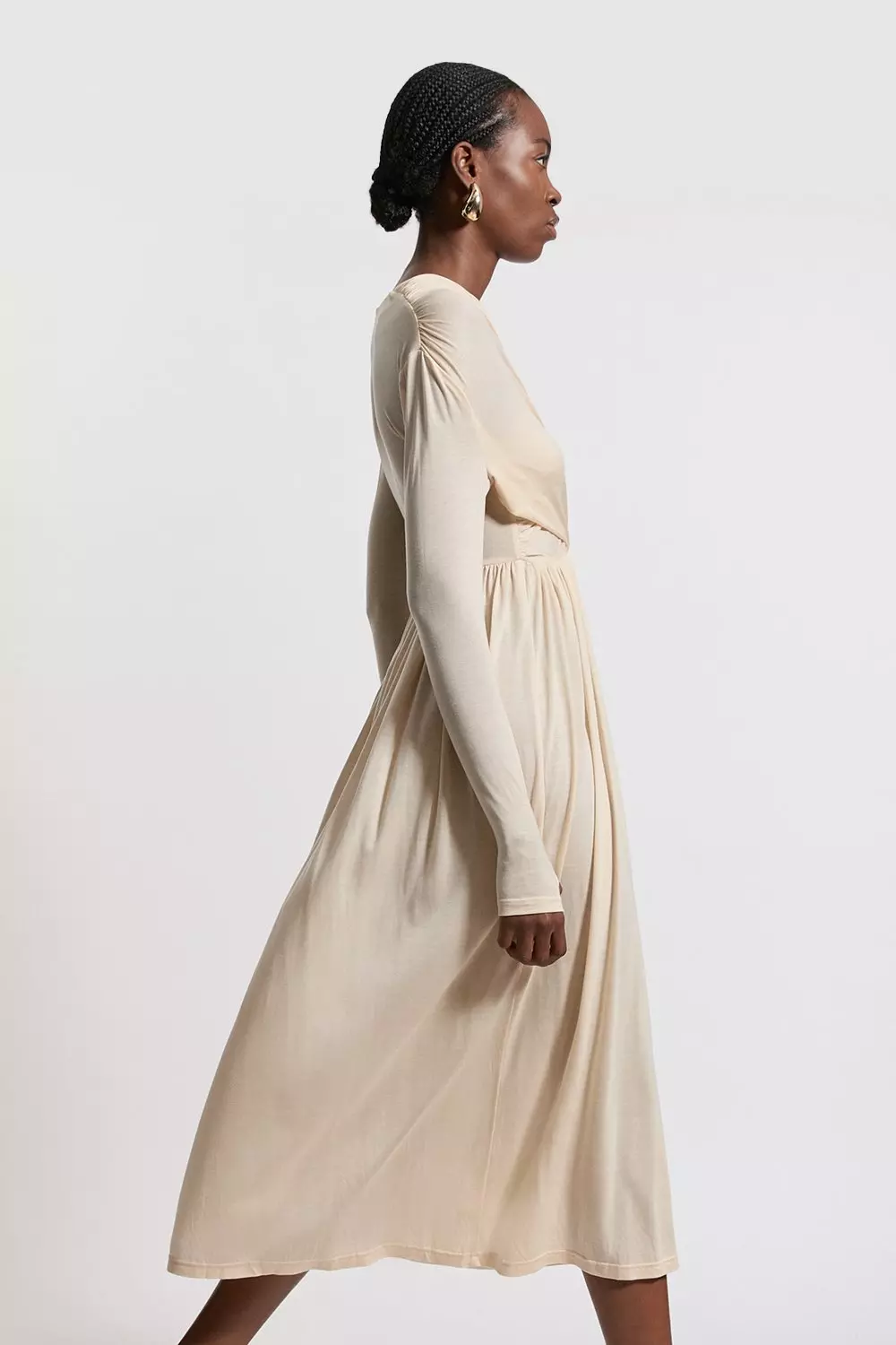 Premium Tencel Jersey Wrap Detail Midaxi Dress Karen Millen