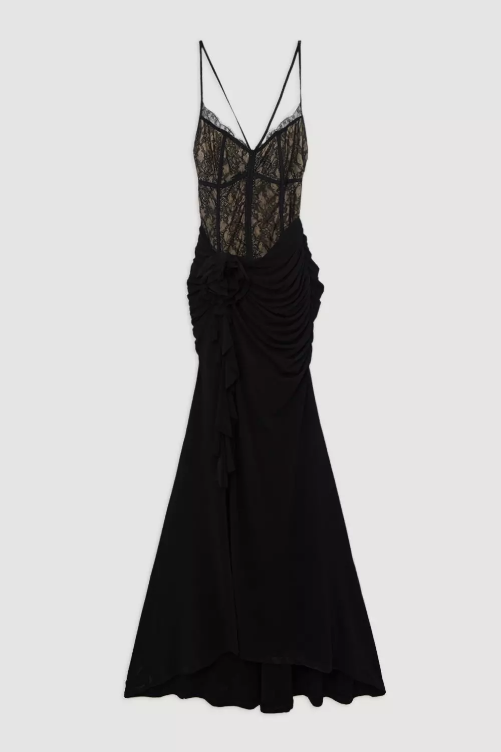 関税送料込★SALE★完売間近ラスト★KarenMillen★Crepeドレス Lace And Jersey Crepe Maxi Dress | Karen Millen