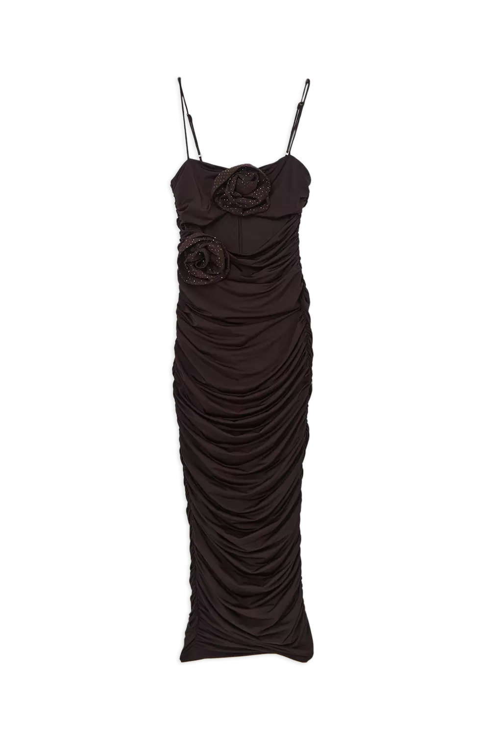 Jersey Crepe Embellished Rosette Midi Dress alternative image