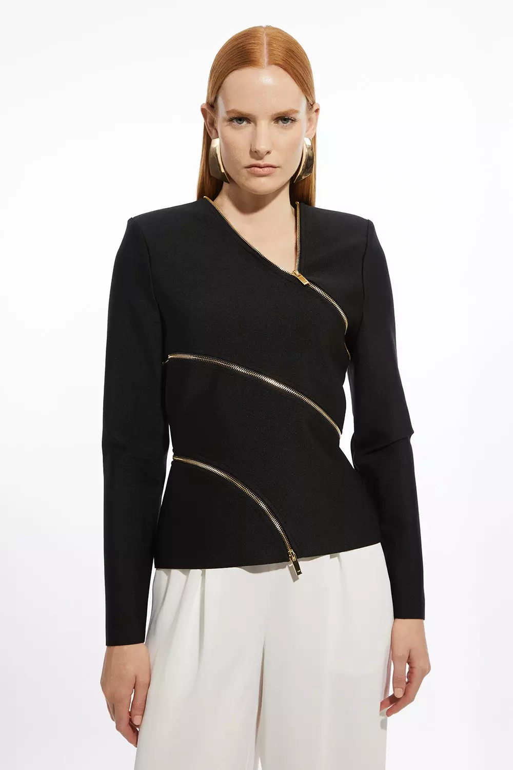 安心追跡【KAREN MILLEN】マーブルプリントロングスリーブマキシ Lightweight Viscose Blend Summer Knit Off Shoulder Top