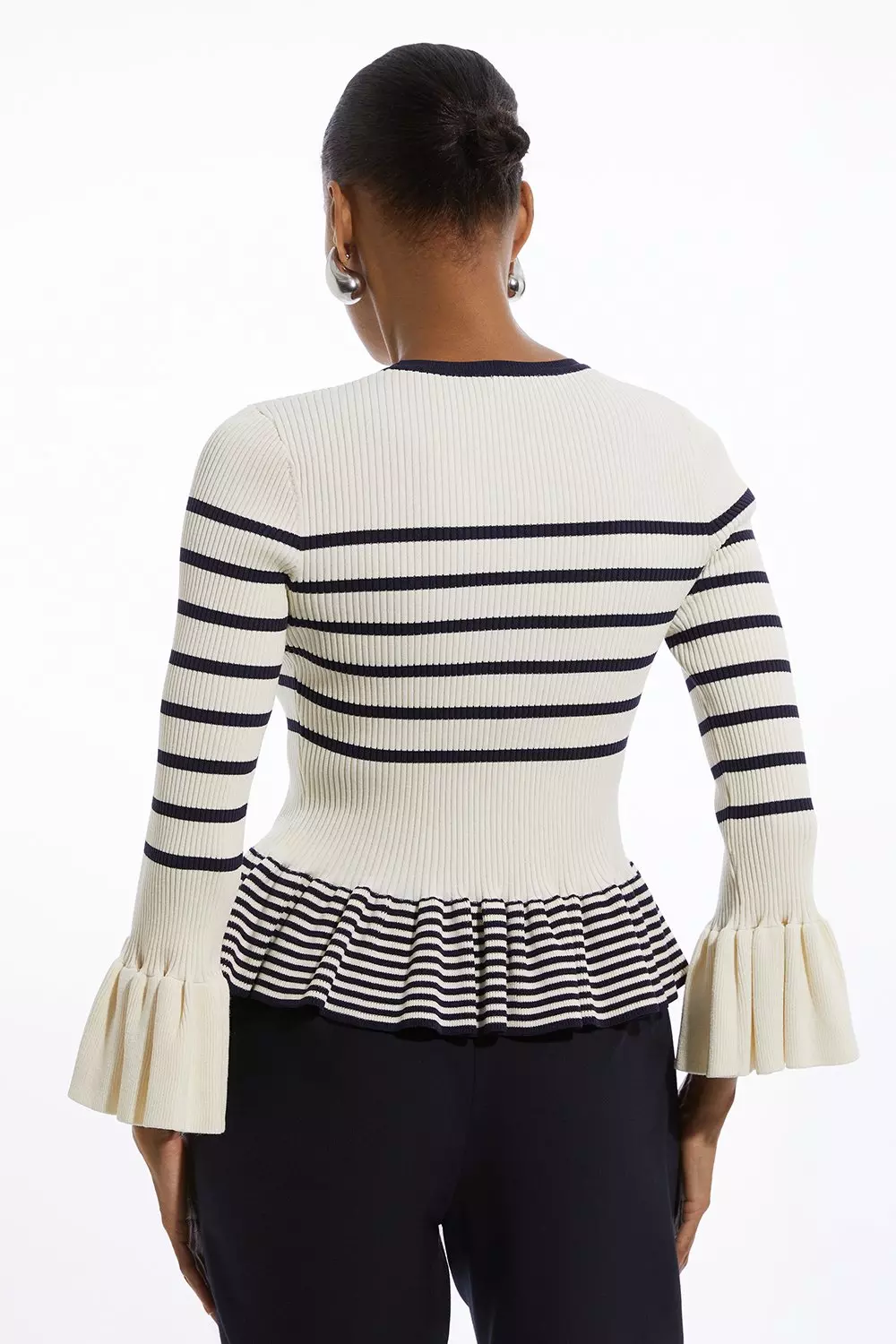 トップス MEDI WHOLEGARMENT PEPLUM KNIT TOP MEDI WHOLEGARMENT PEPLUM KNIT TOP