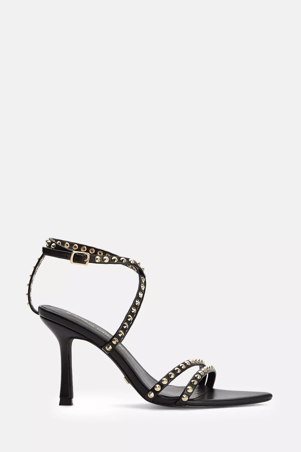 Leather Stud Detail Strappy Heel | Karen Millen