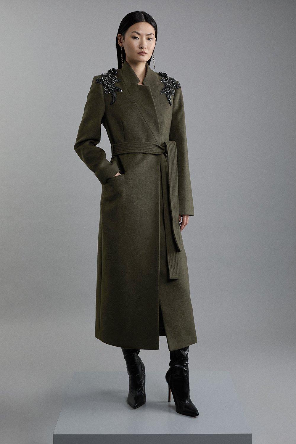 Women's Long Wool Coats | Maxi Wool Coats | Karen Millen