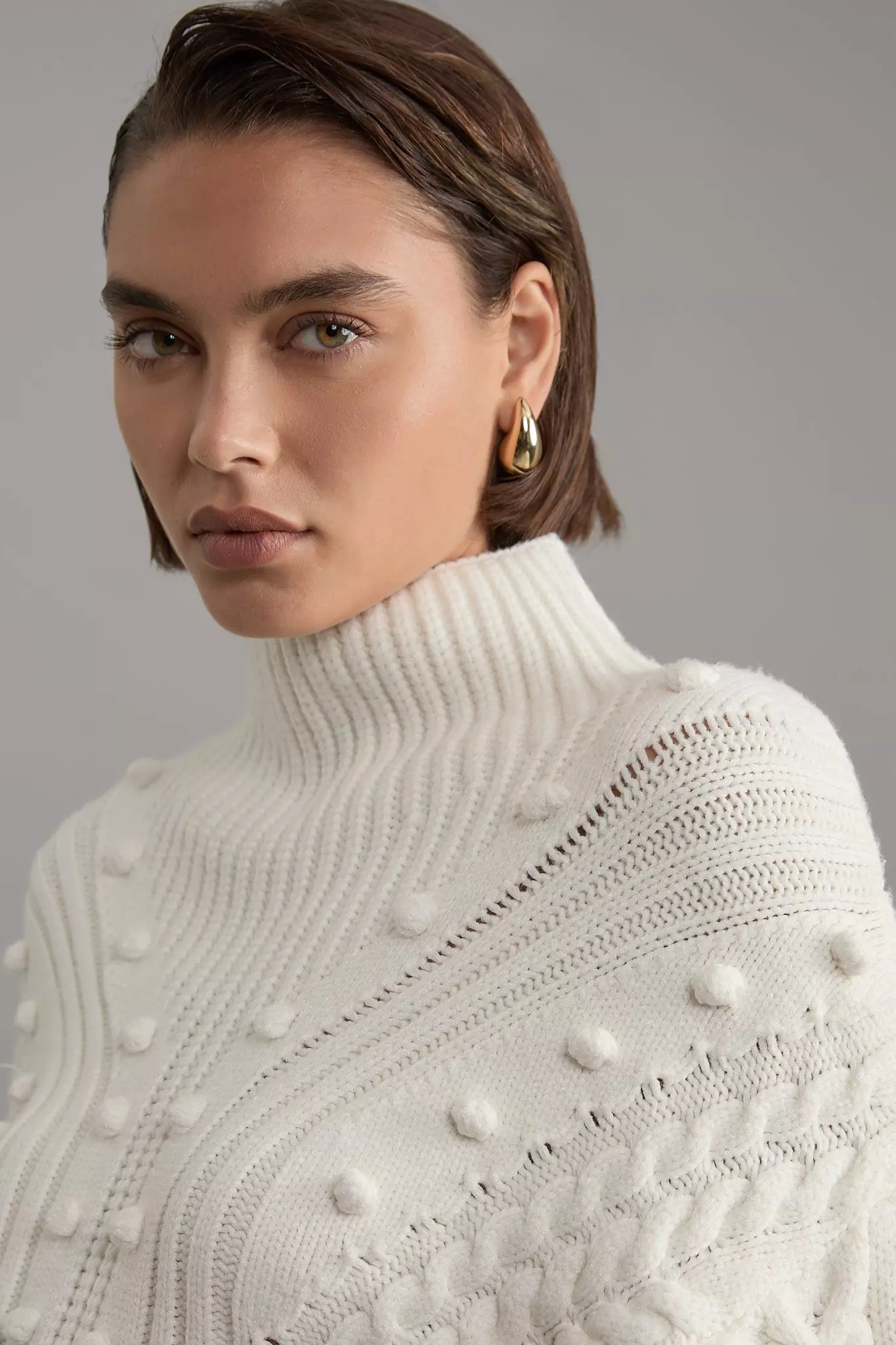 YILON MADE】Cable knit bolero bare set トップス