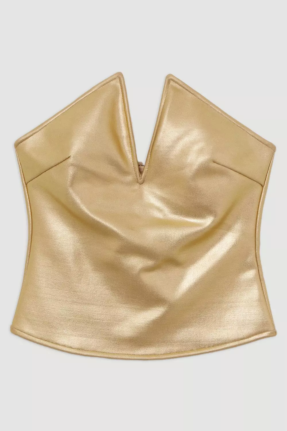 Figure Form Bandage Sharp V Neck Knit Crop Top | Karen Millen