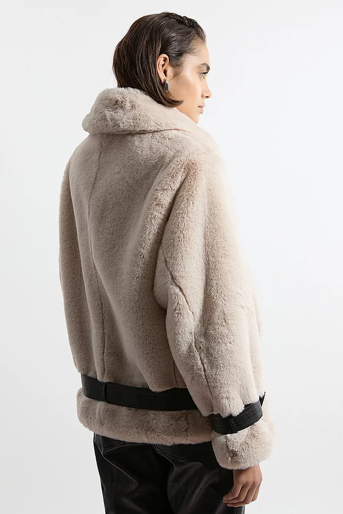 Petite Faux Fur Cropped Coat | Karen Millen Petite Faux Fur Cropped Coat | Karen Millen