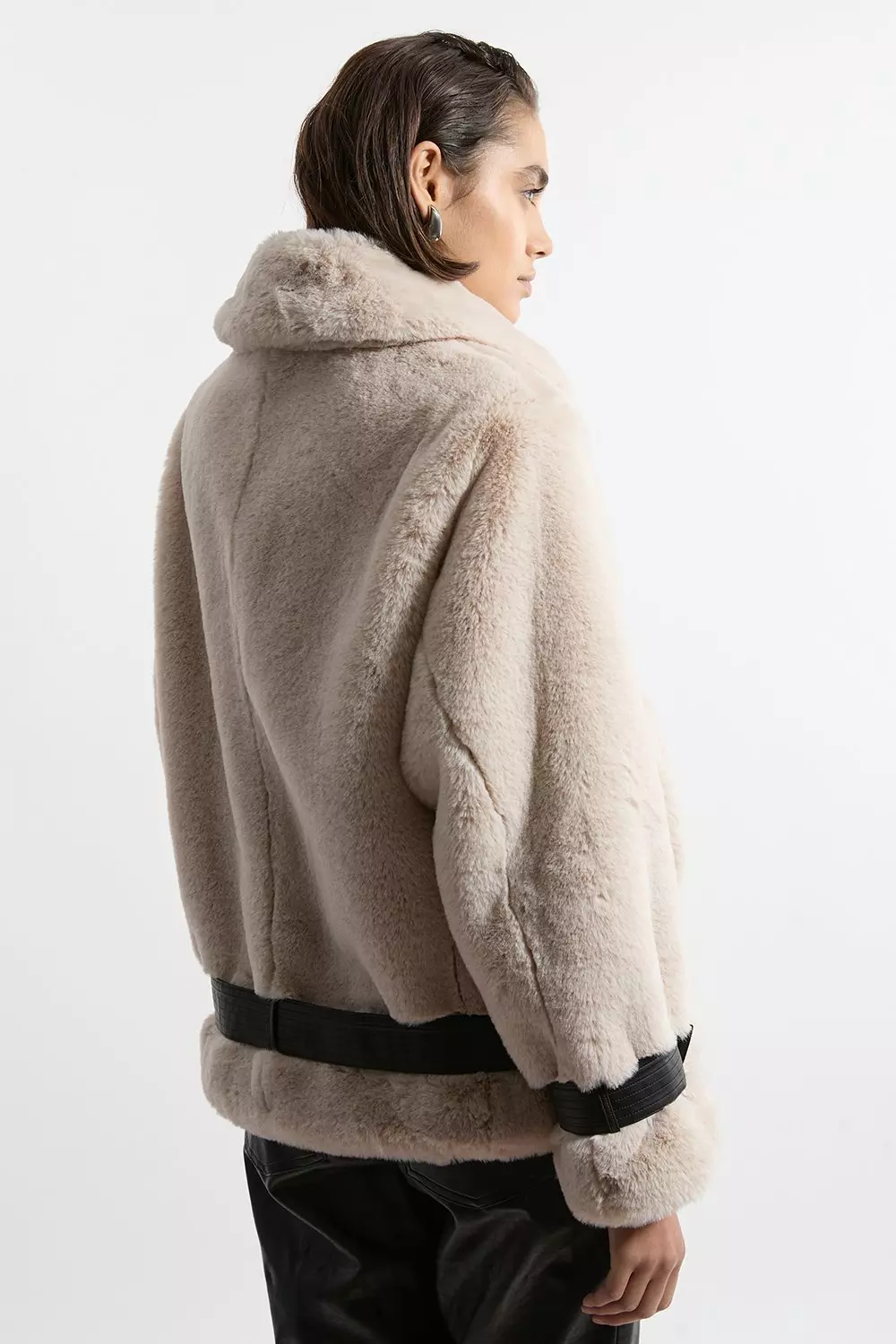 Petite luxe faux fur hood sporty cropped coat online