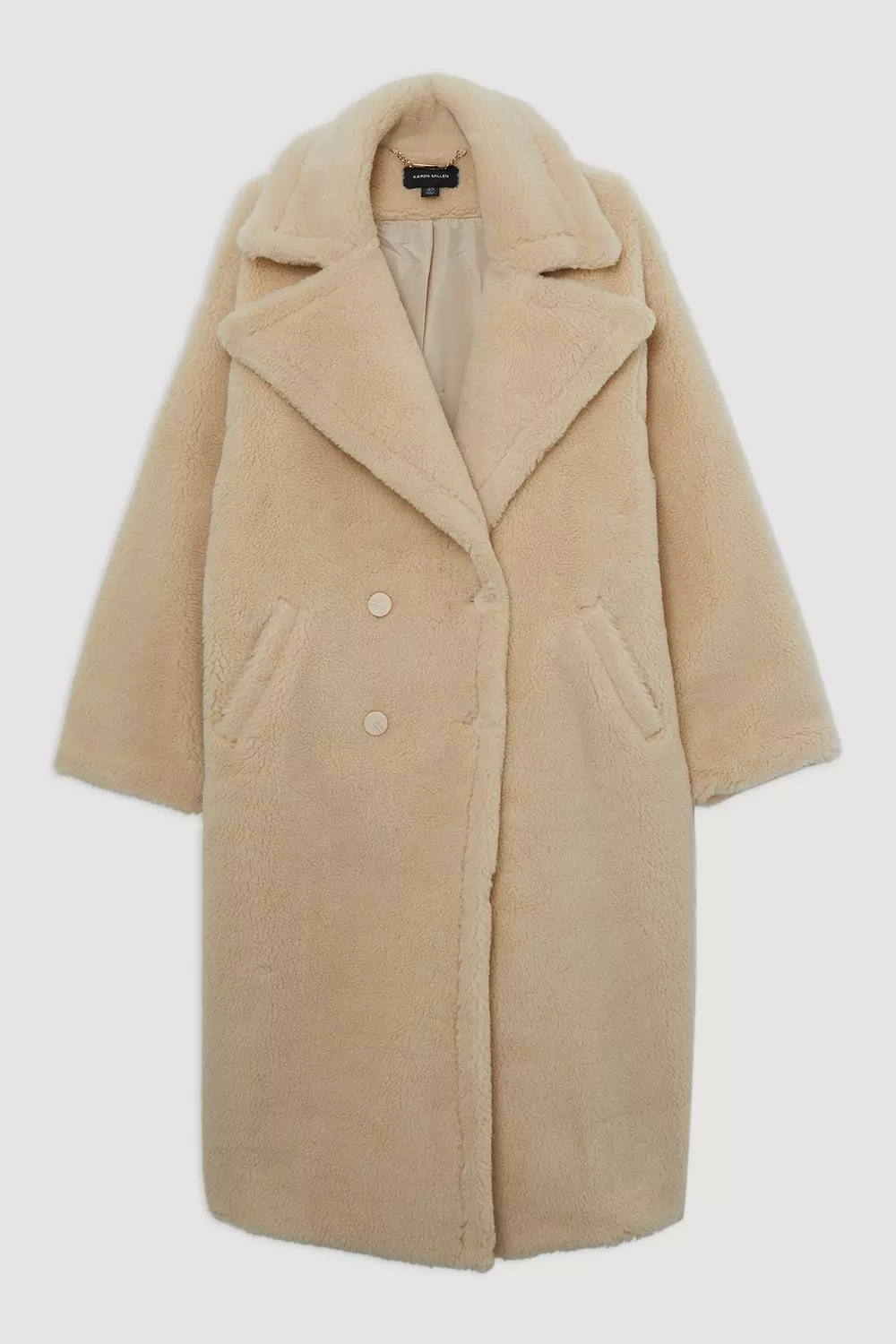 Karen millen tailored teddy coat best sale