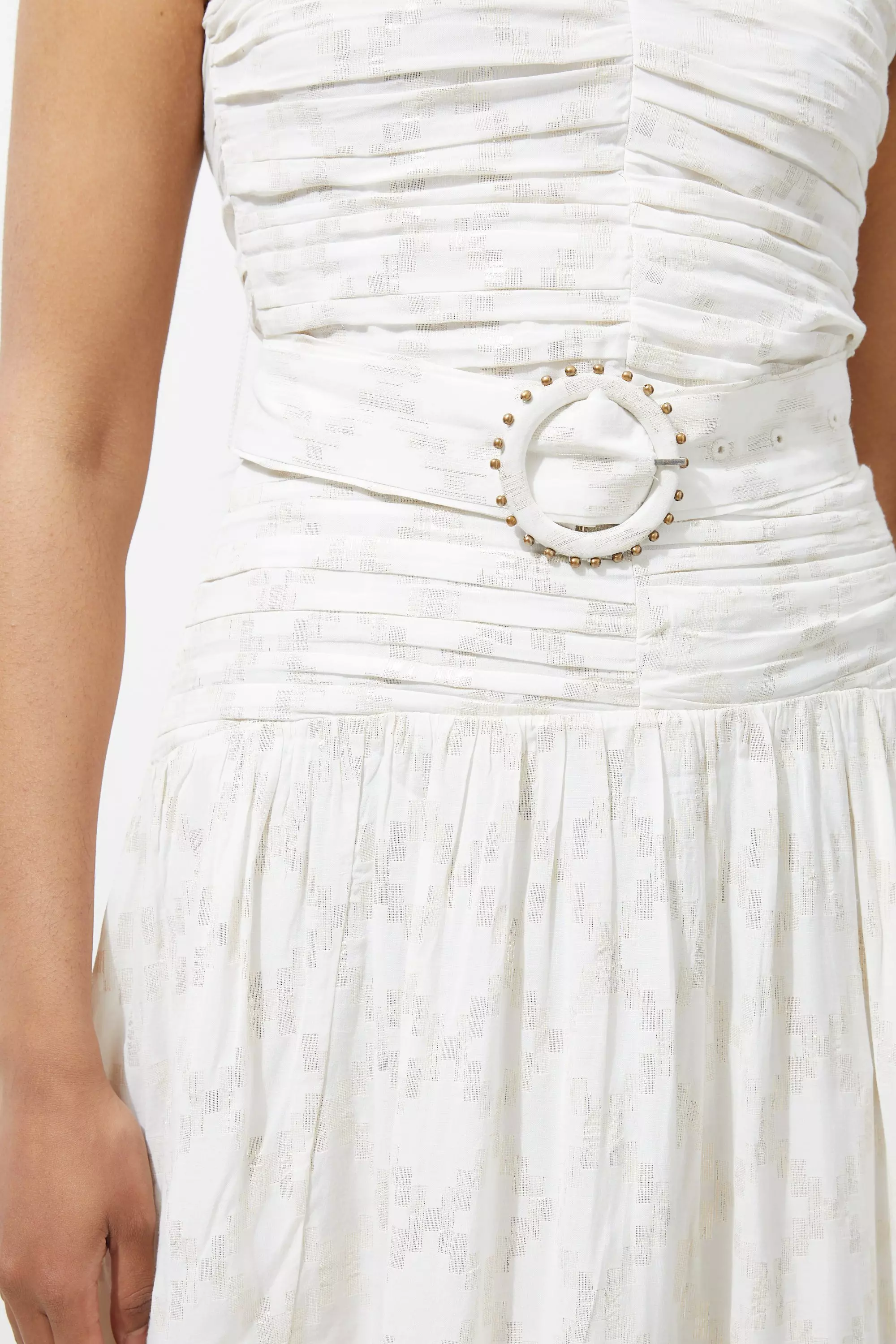 Viscose Metallic Thread Beaded Woven Maxi Dress Karen Millen
