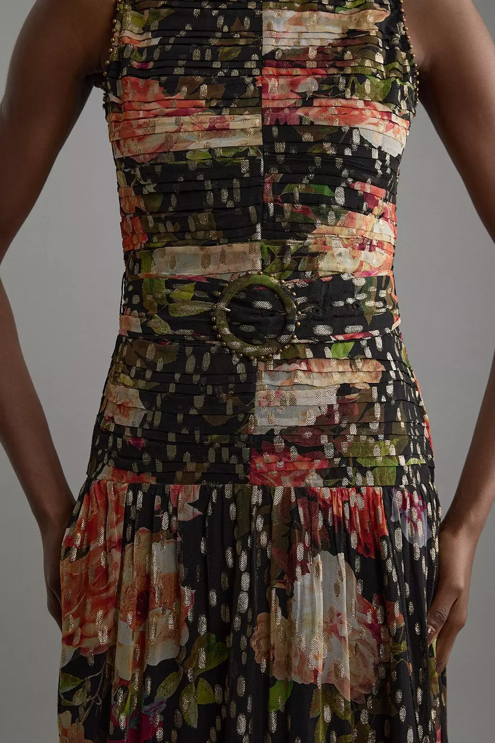【Karen Millen】メタリック糸ビーズ織りミダクシドレス bkk10297_floral_xl?$