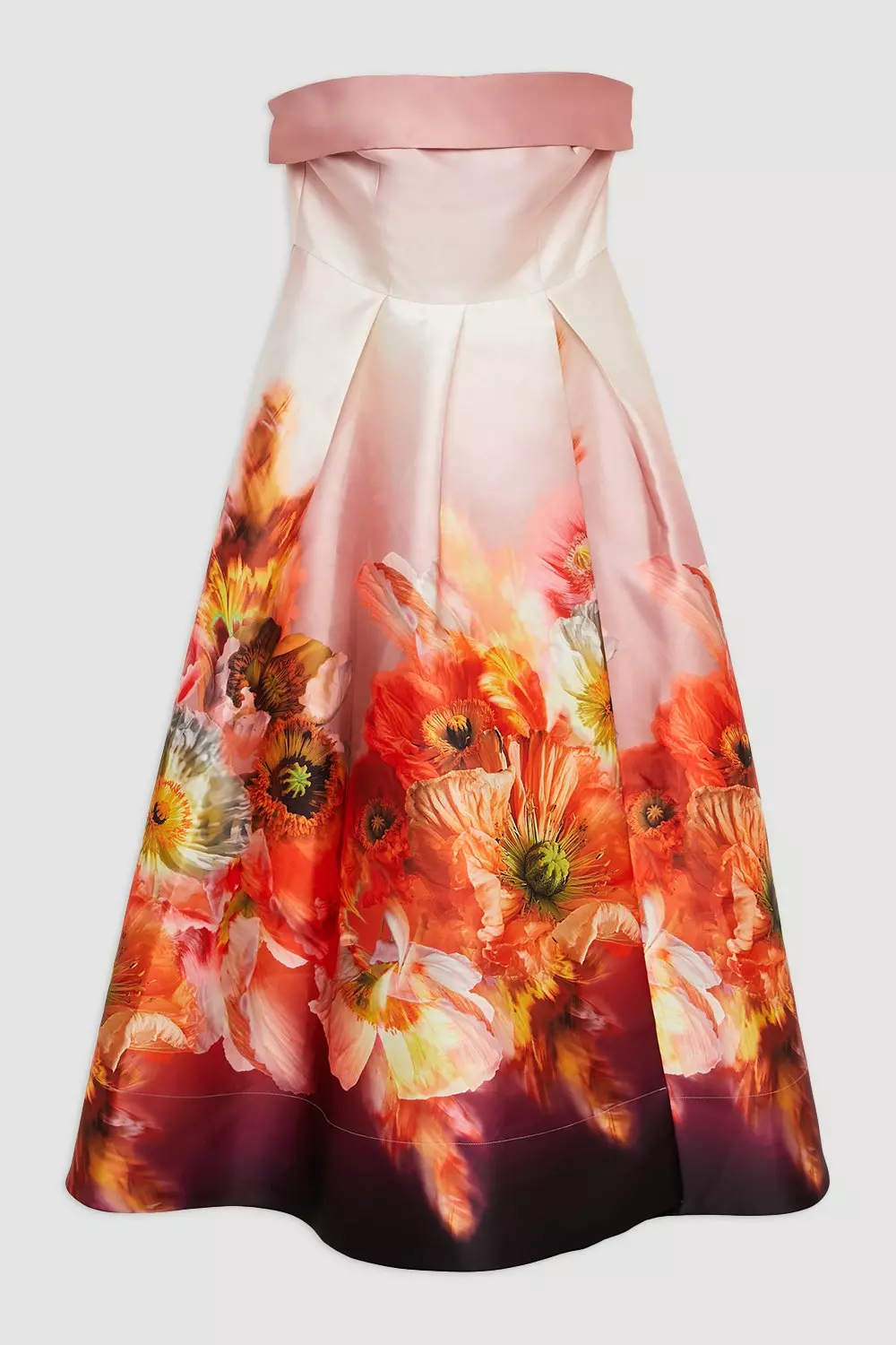 Petite Placed Floral Print Woven Prom Maxi Dress | Karen Millen
