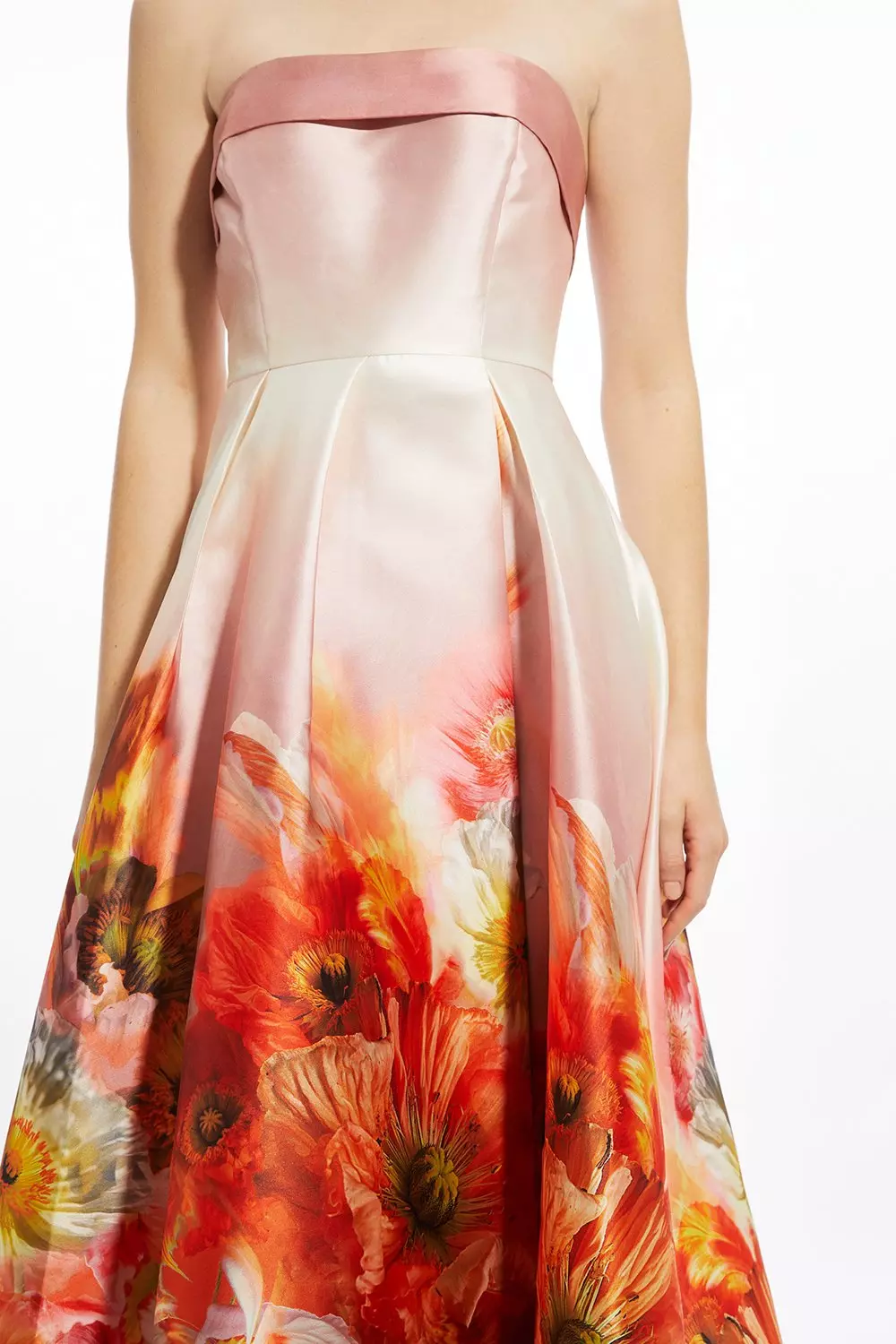 Petite Placed Floral Print Woven Prom Maxi Dress alternative image