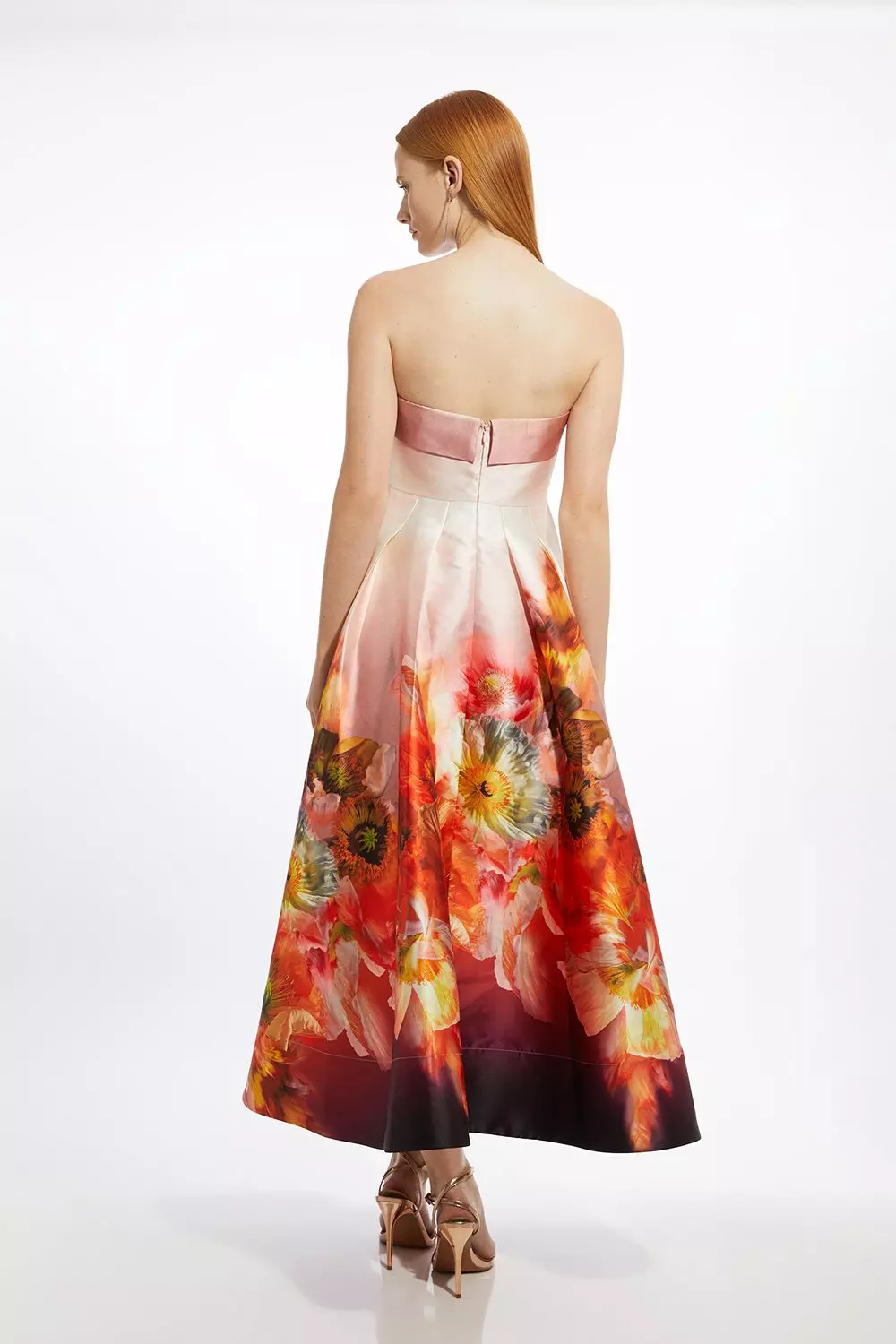 Petite Placed Floral Print Woven Prom Maxi Dress alternative image