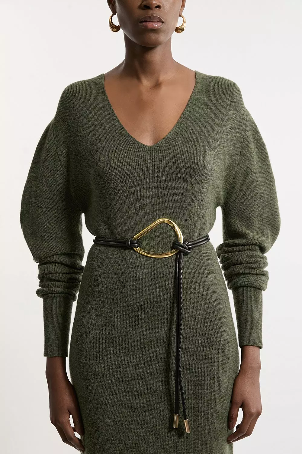 Alpaca Wool Blend Full Sleeve All Over Ribbed V Neck Knit