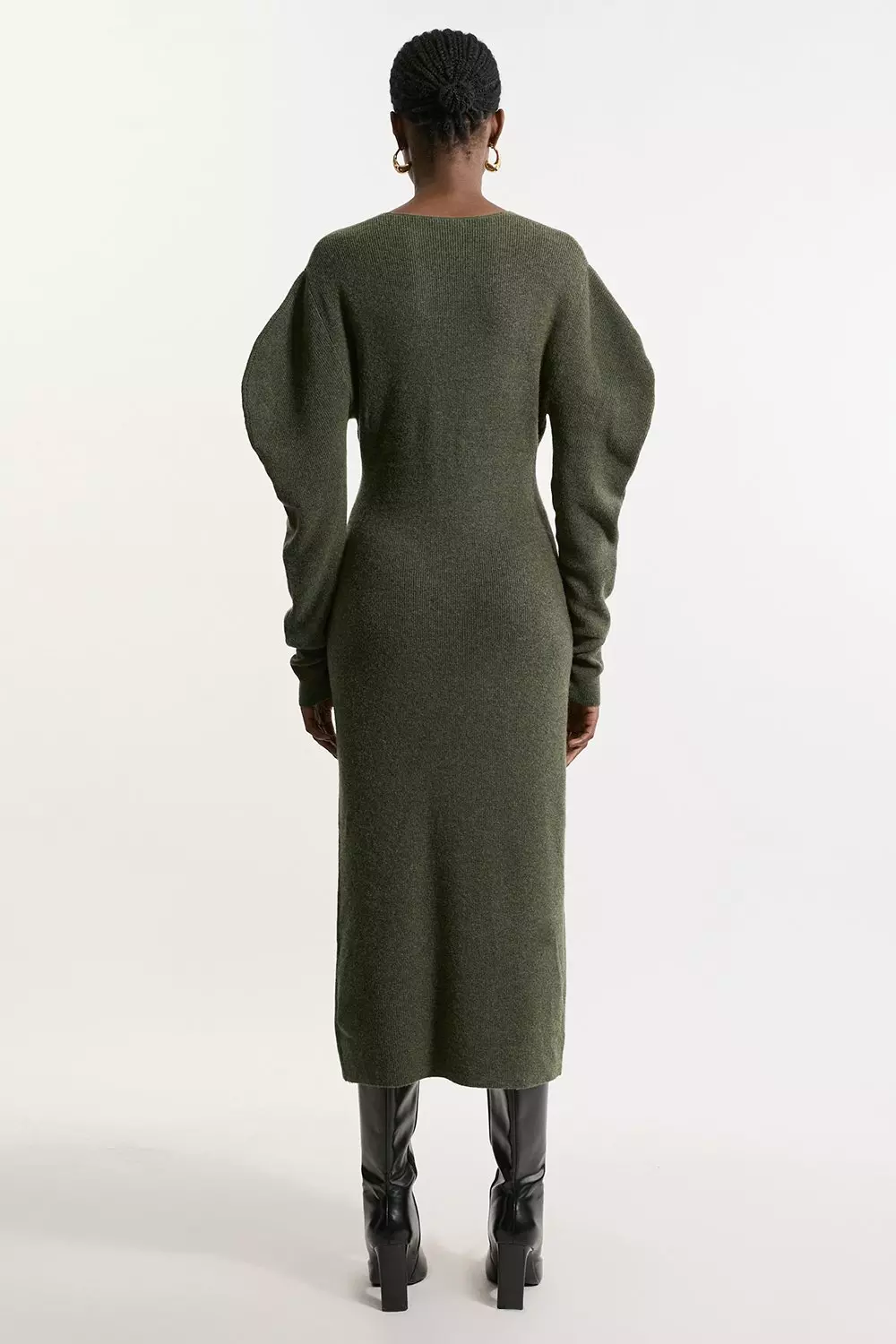 Alpaca Wool Blend Full Sleeve All Over Ribbed V Neck Knit