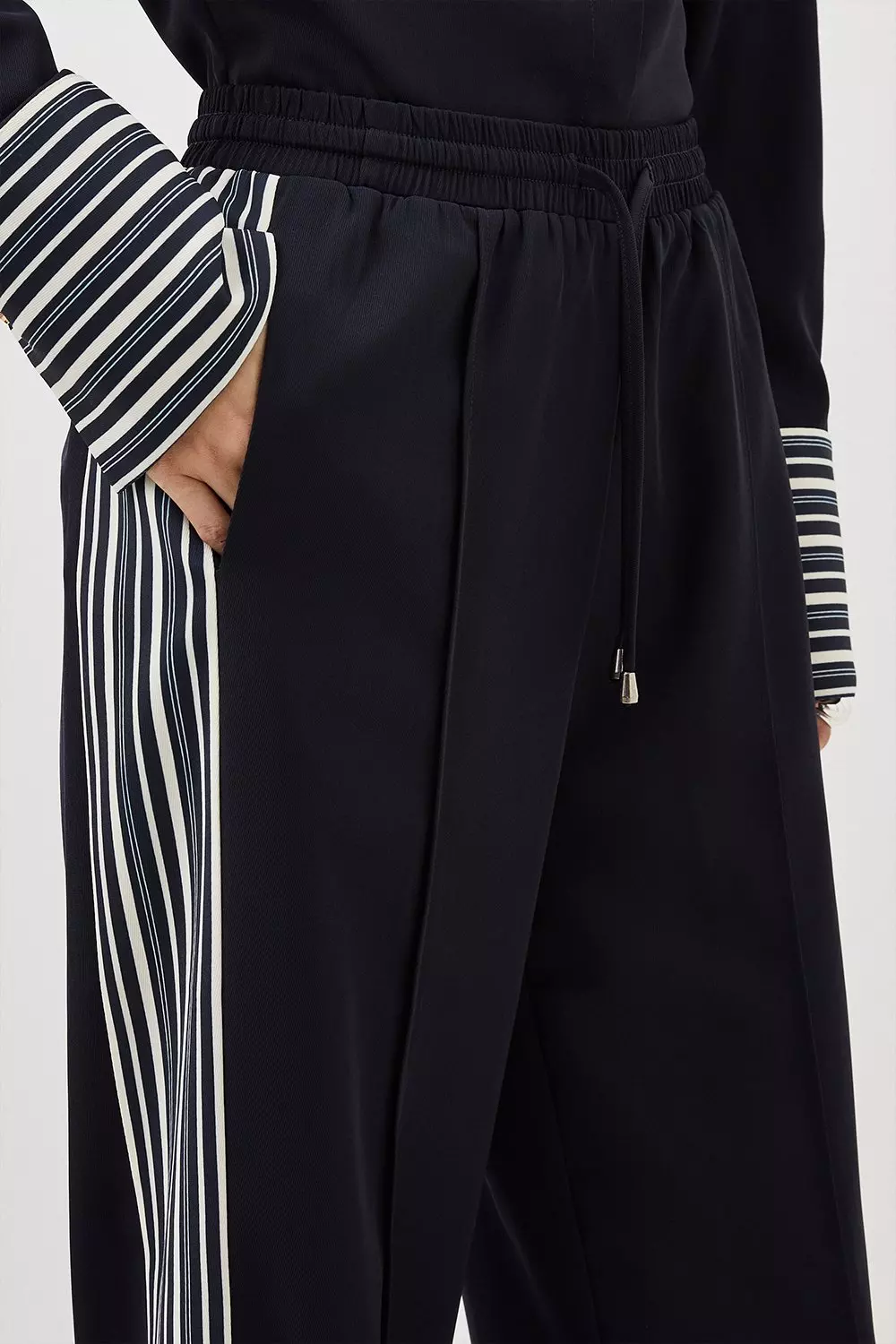 Twill Stripe Detail Trouser | Karen Millen