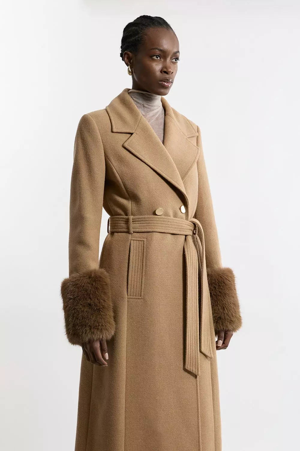 Faux wool overcoat online