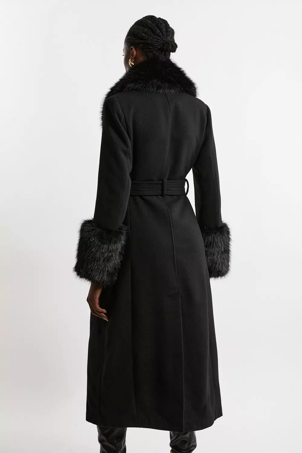Karen millen black wool coat best sale