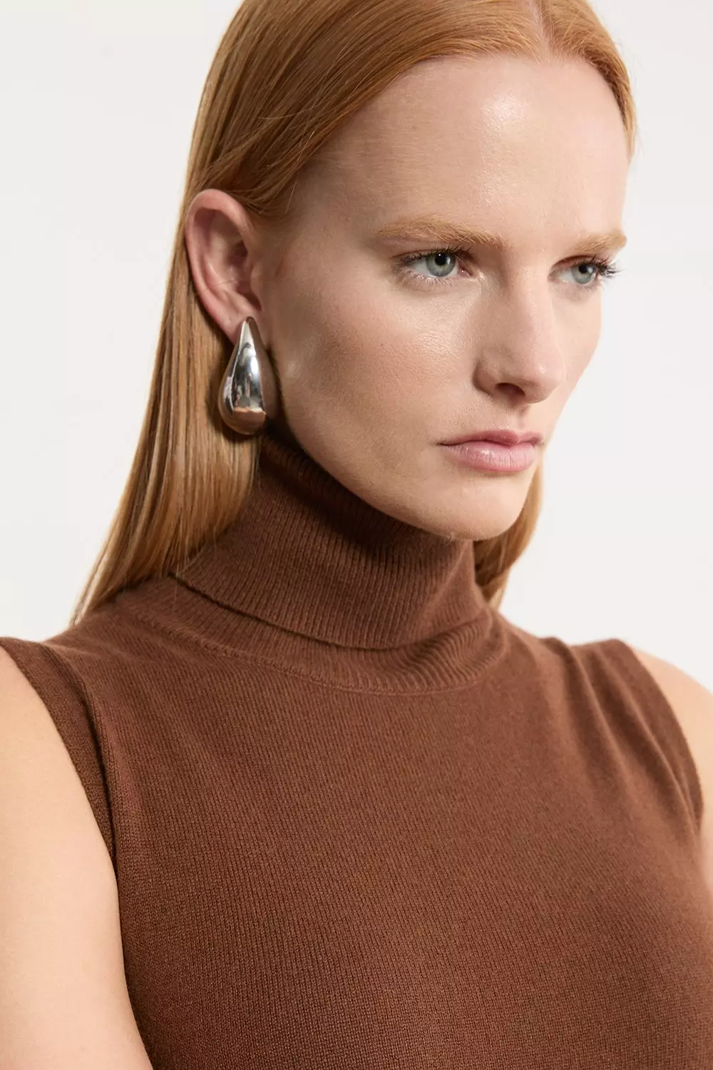 Cashmere Wool Blend Sleeveless Turtleneck Knit Top | Karen