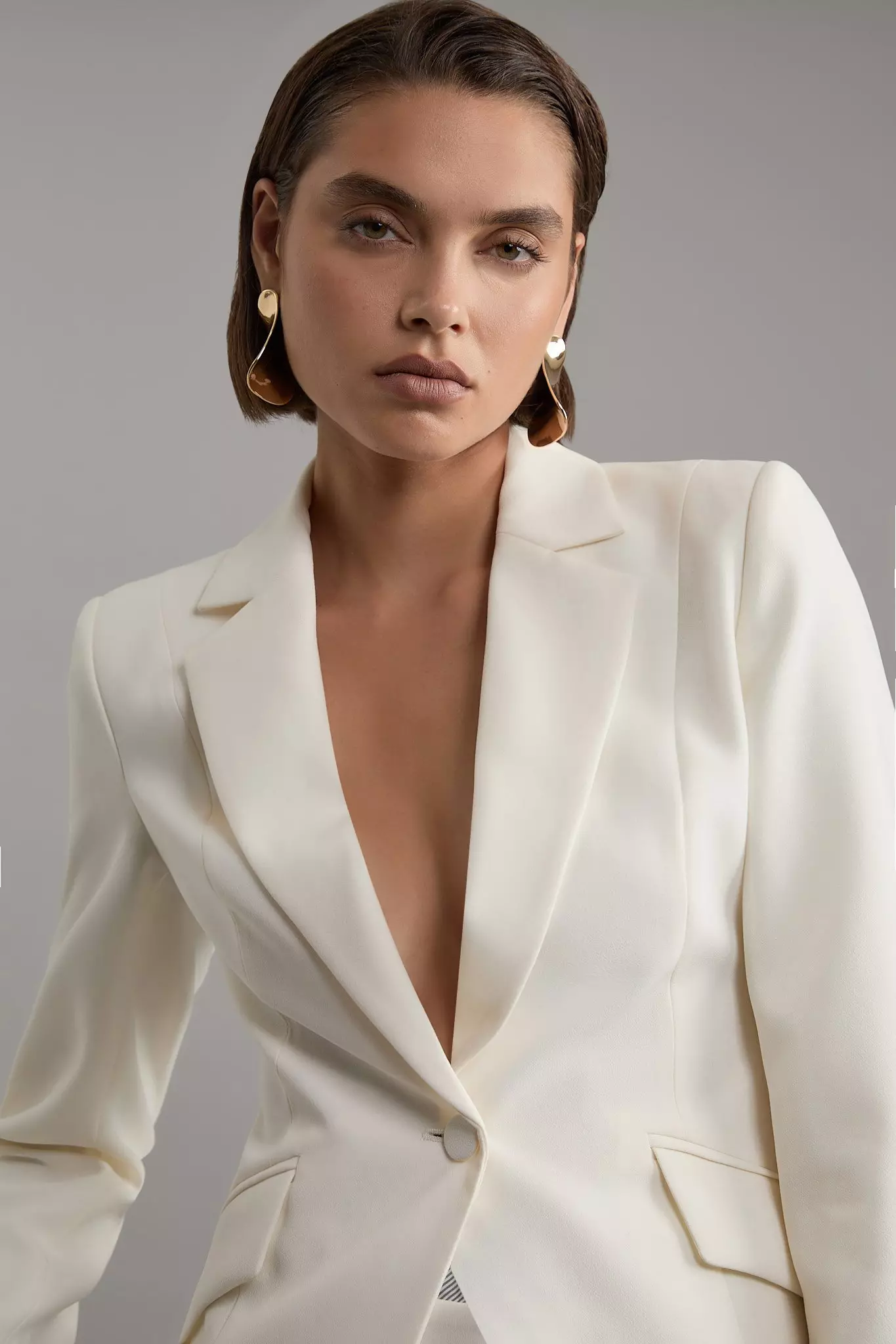 Petite Tailored Crepe Single Breasted Blazer Jacket | Karen