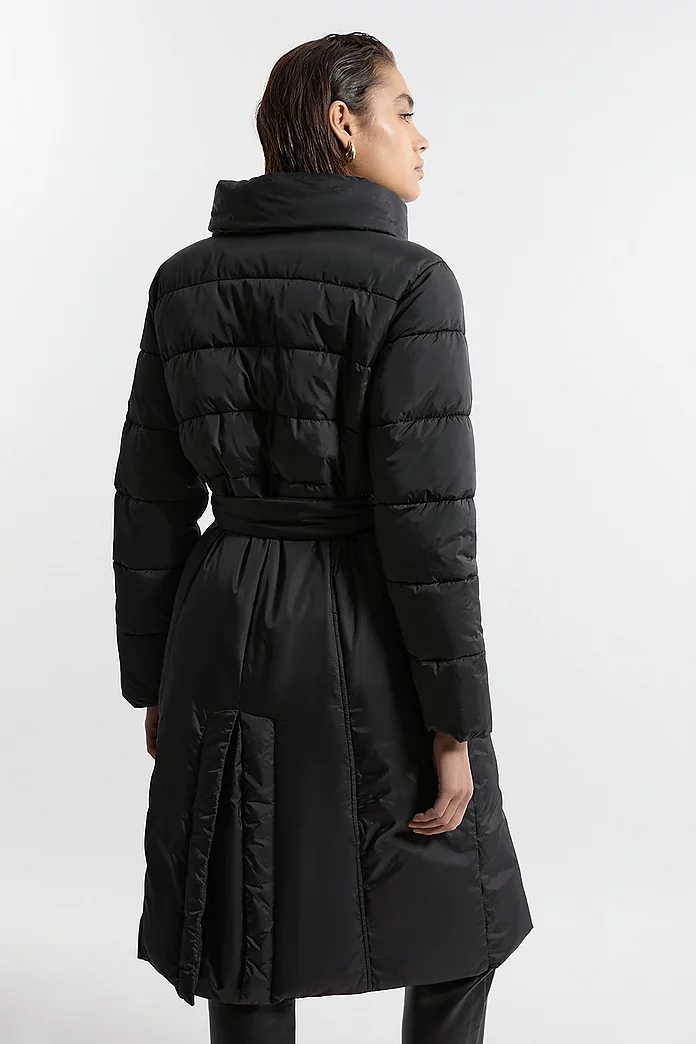 Quilted Padded Wrap Collar Coat | Karen Millen Quilted Padded Wrap Collar Coat | Karen Millen