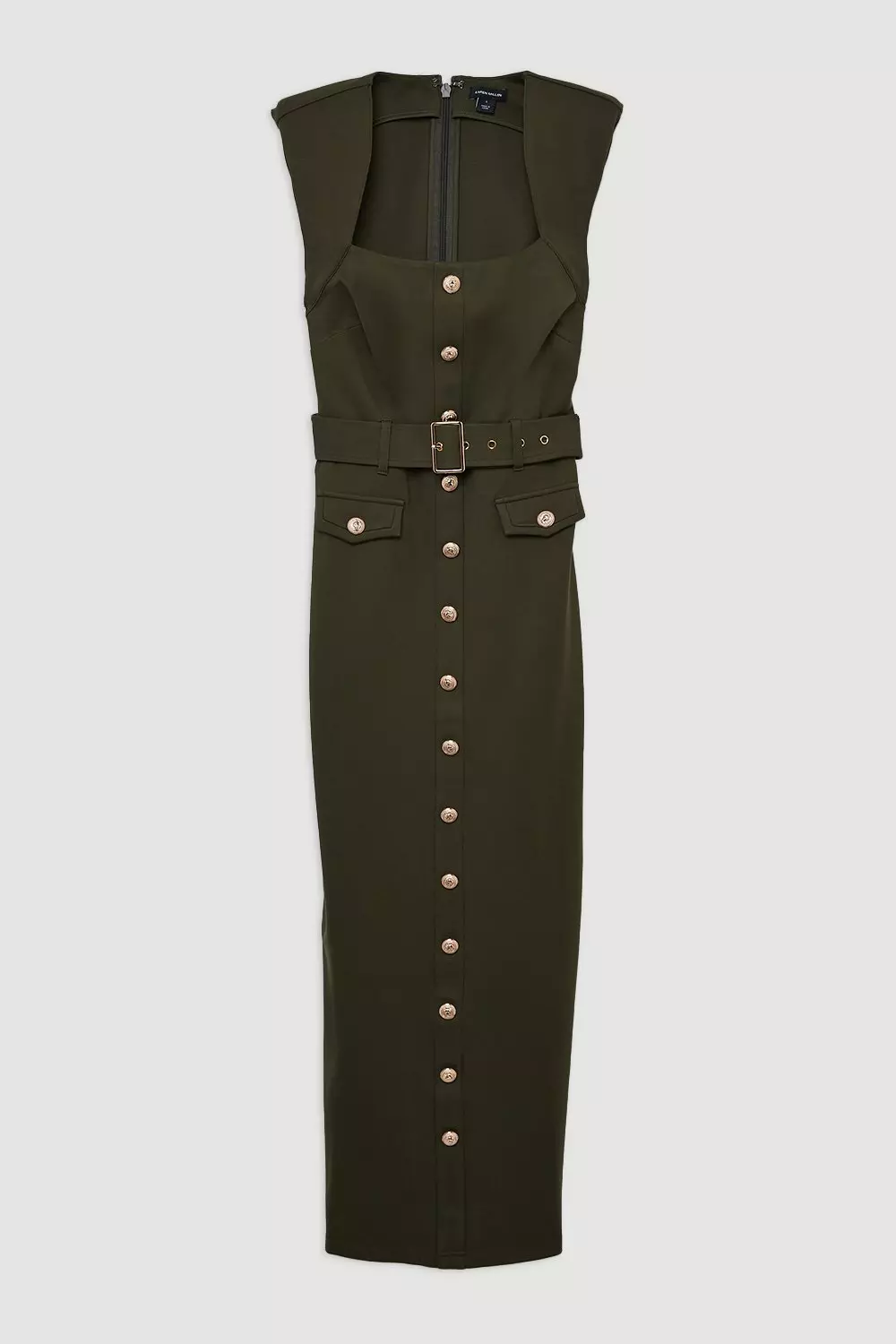 louren pintack sleeve dress ローレン M カーキ - メルカリ