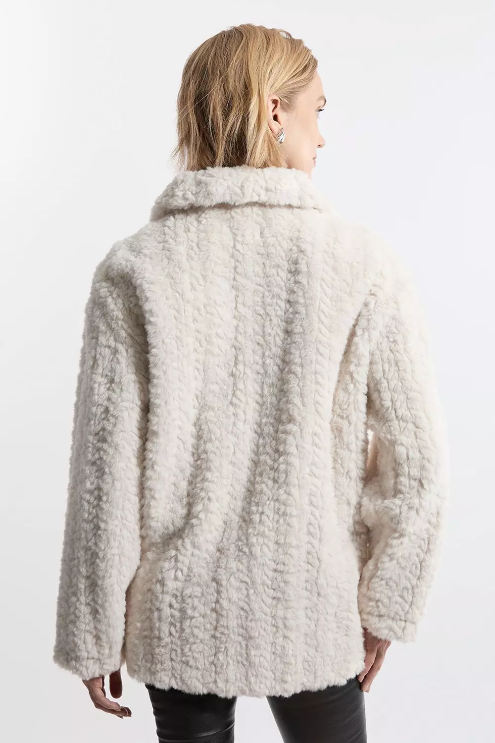 Faux Fur Toggle Fastened Collared Jacket | Karen Millen