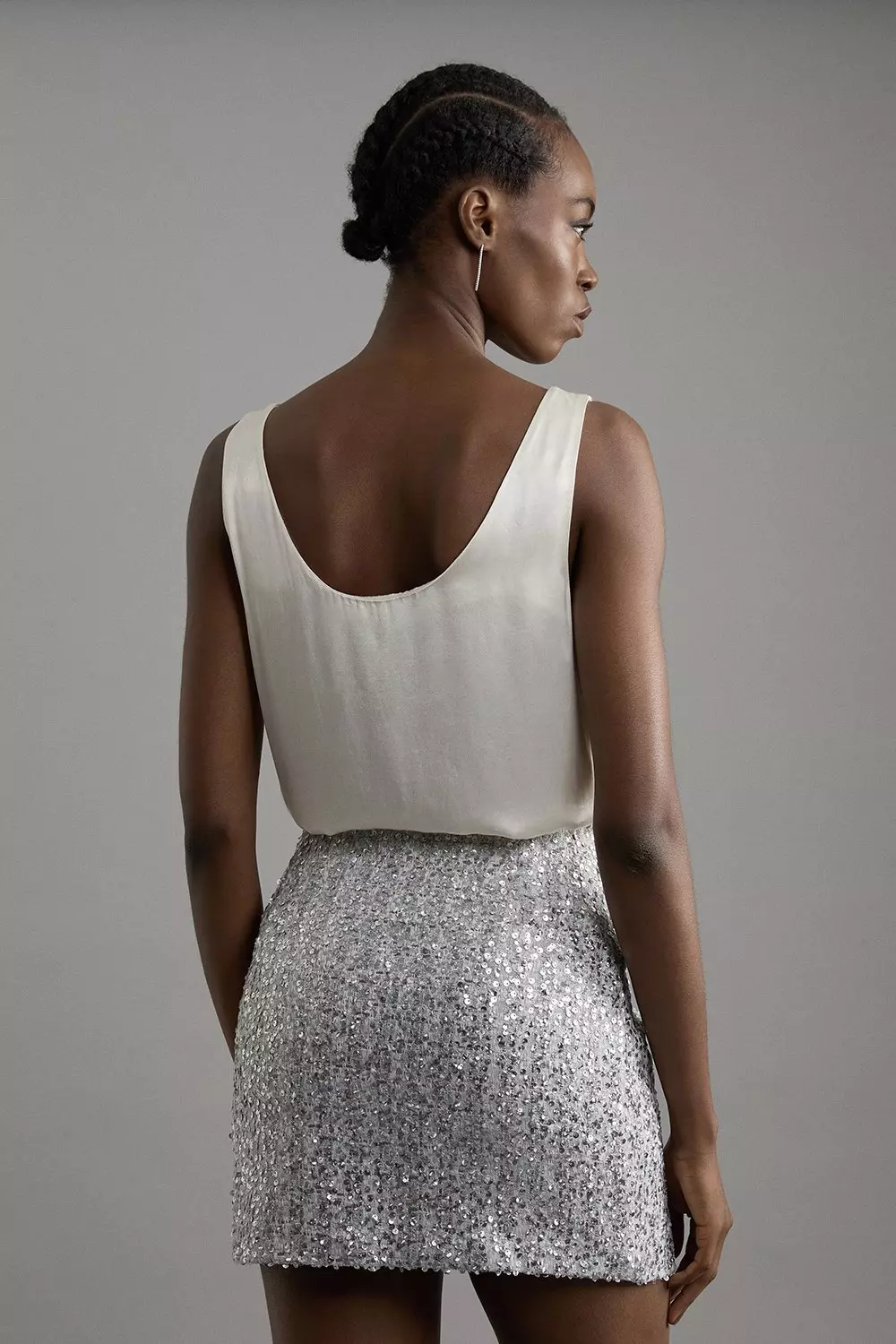 Metallic white skirt hotsell