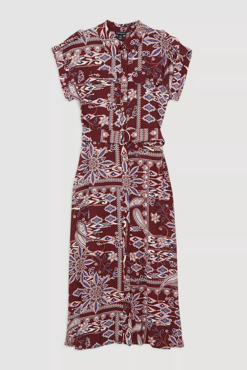 Plantation ラックスcrepeシャツ Mixed Print Viscose Crepe Woven Midi Shirt Dress | Karen Millen