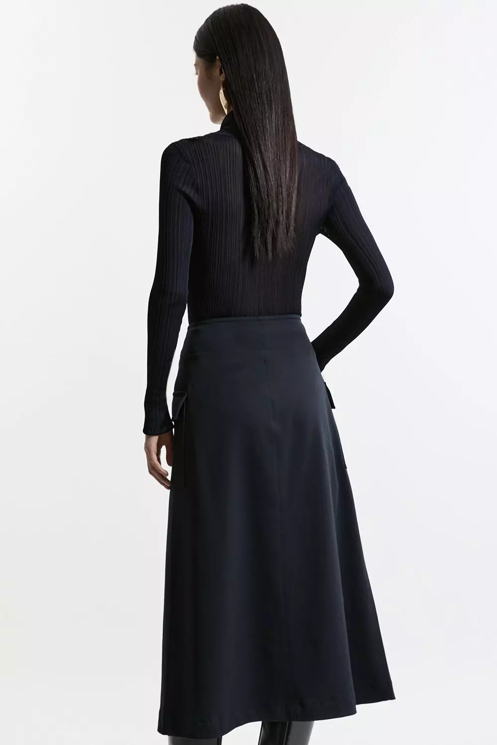 スカート ASYMMETRICAL SKIRT IN LIGHTWEIGHT TAILORED WOOL Asymmetrical Wool Skirt, Wool Midi Skirt, Midi Gray Wool