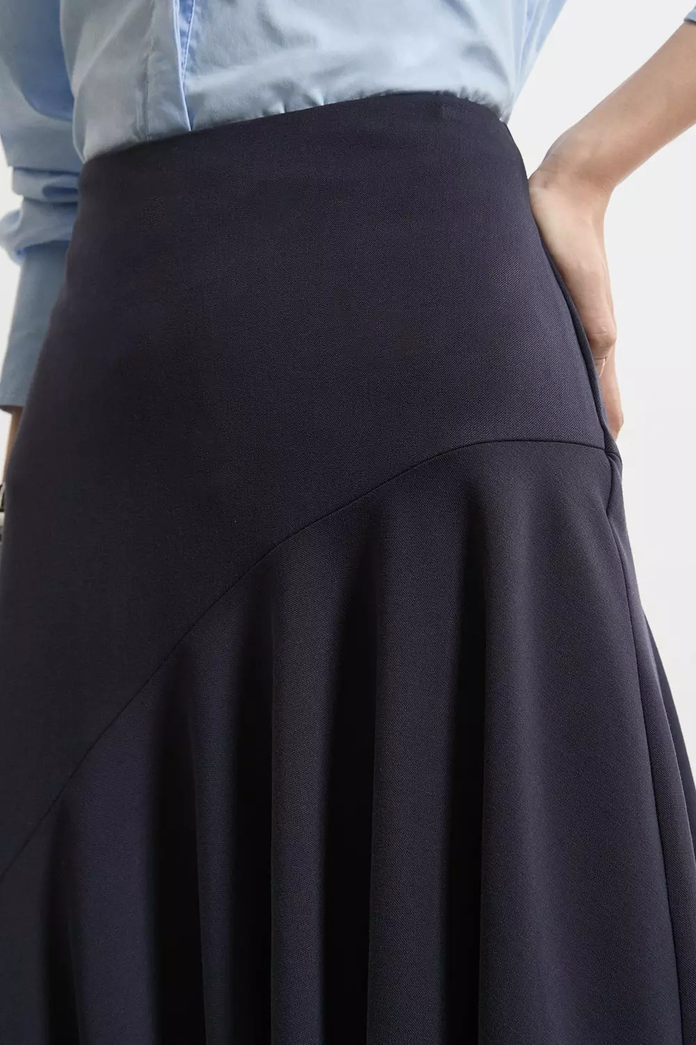 [RECTO] / ☆ 24FW ASYMMETRIC LONG SKIRT / DARK NAVY RECTO - Official Website